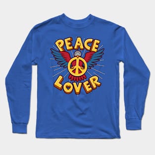 Peace Lover Anti-War Dove Cute Doodle Meme Long Sleeve T-Shirt